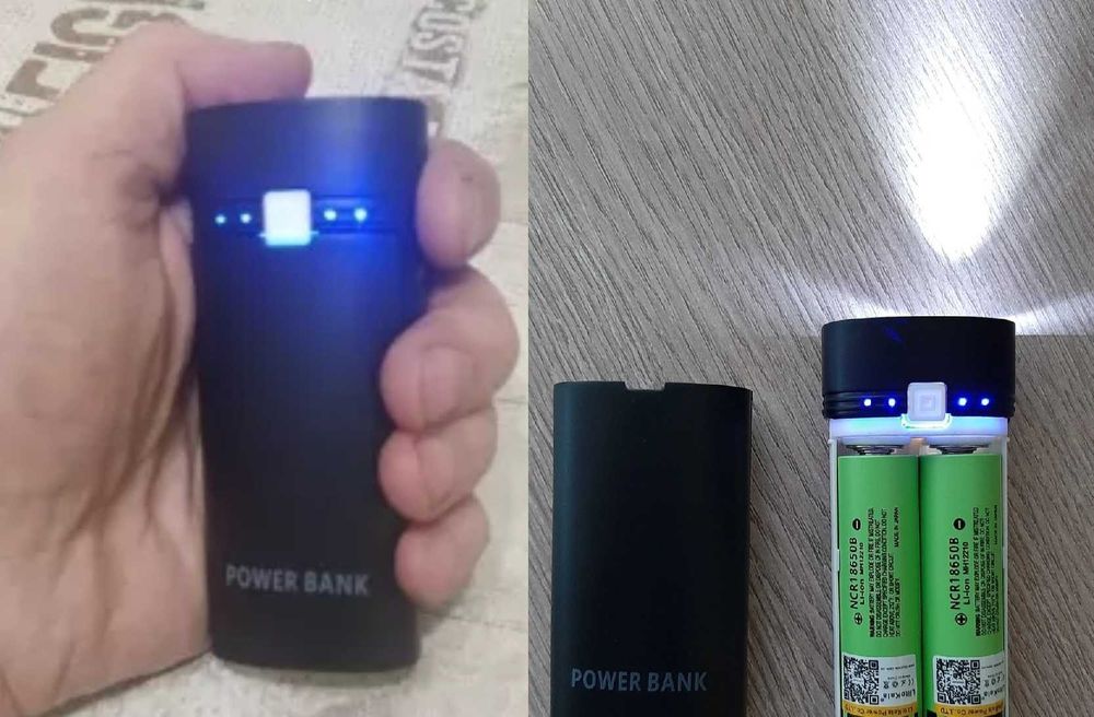 Якісний корпус павербанка PowerBank з захистом, під 2 батареї 18650