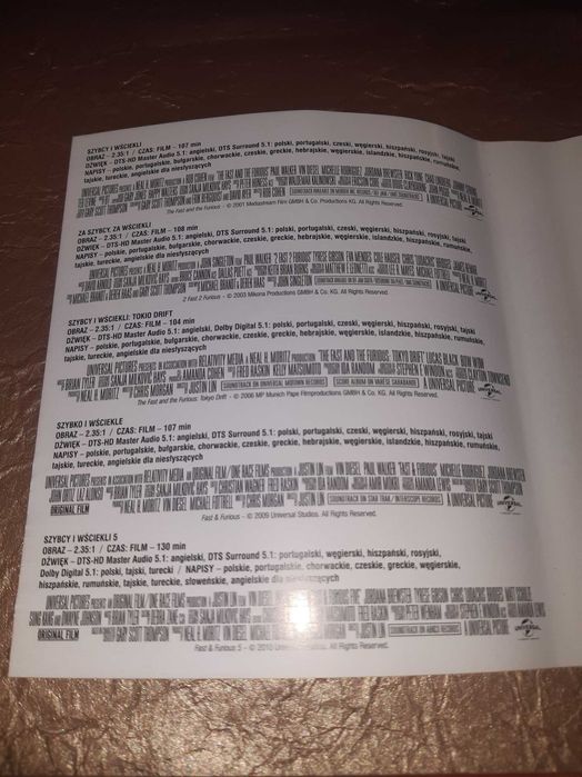 Szybcy i Wściekli kolekcja 10 filmów Fast Furius X Blu-Ray nowe folia