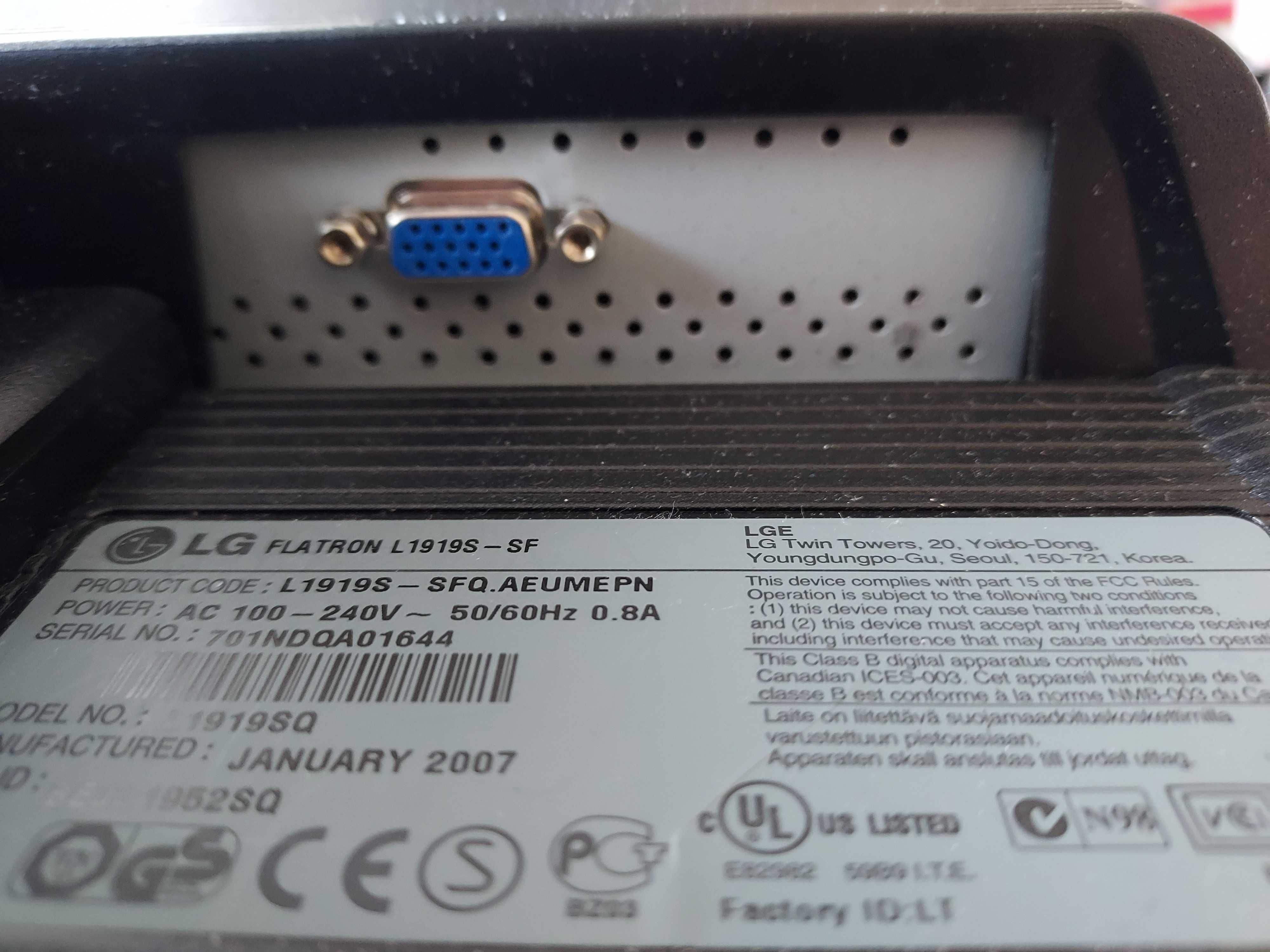 Monitor 19'' LG Flatron L919S-SF