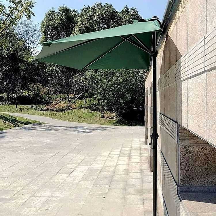Parasol ogrodowy pół-parasol ścienny na taras 2,7 m zielony