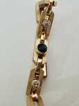 Pulseira ouro amarelo e rosa 14k diamantes safira