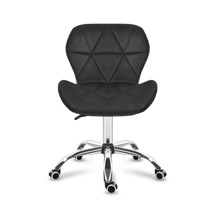 Fotel biurowy elegancki welurowy Czarny