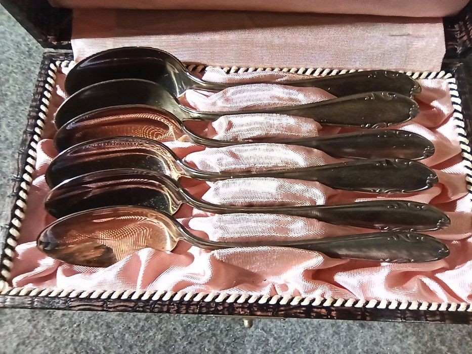 Sztućce, Łyżeczki Posrebrzane FIilefa 90 w Etui