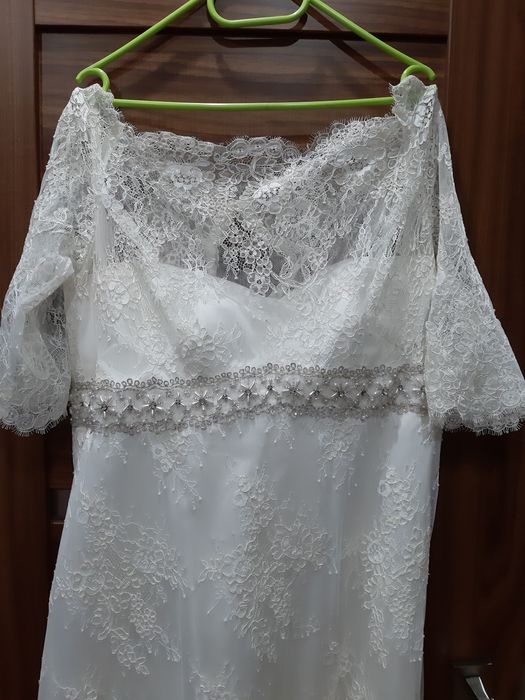 Suknia ślubna kolor Ekru plus bolerko