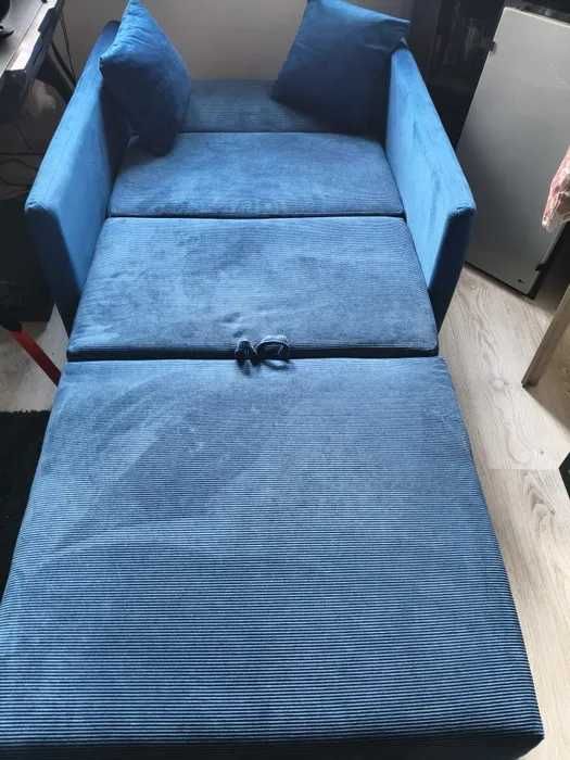 Sofa amerykanka, niebieska, 1-osobowa MIKA STAN JAK NOWA