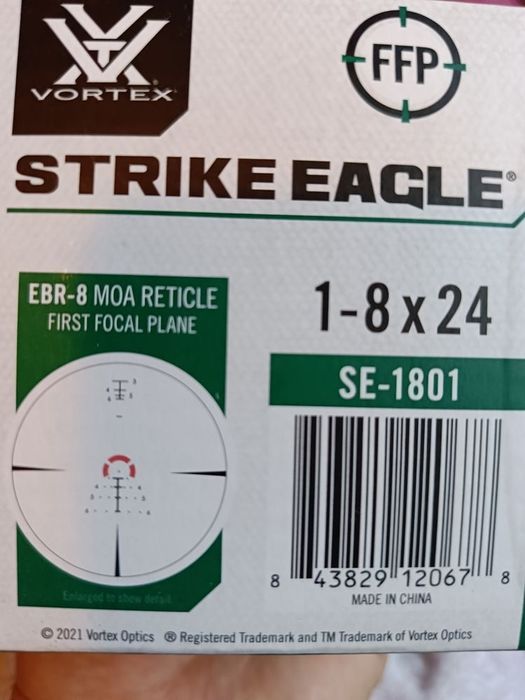 Luneta celownicza Vortex Strike Eagle 1-8x24 FFP 30 mm EBR-8