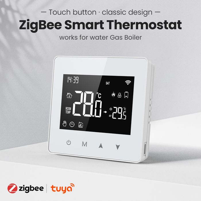 Розумний термостат (терморегулятор) Zigbee Tuya, безпровідний