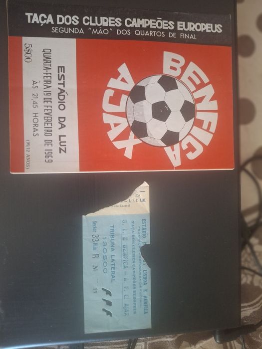 Raro bilhete e programa benfica slb ajax