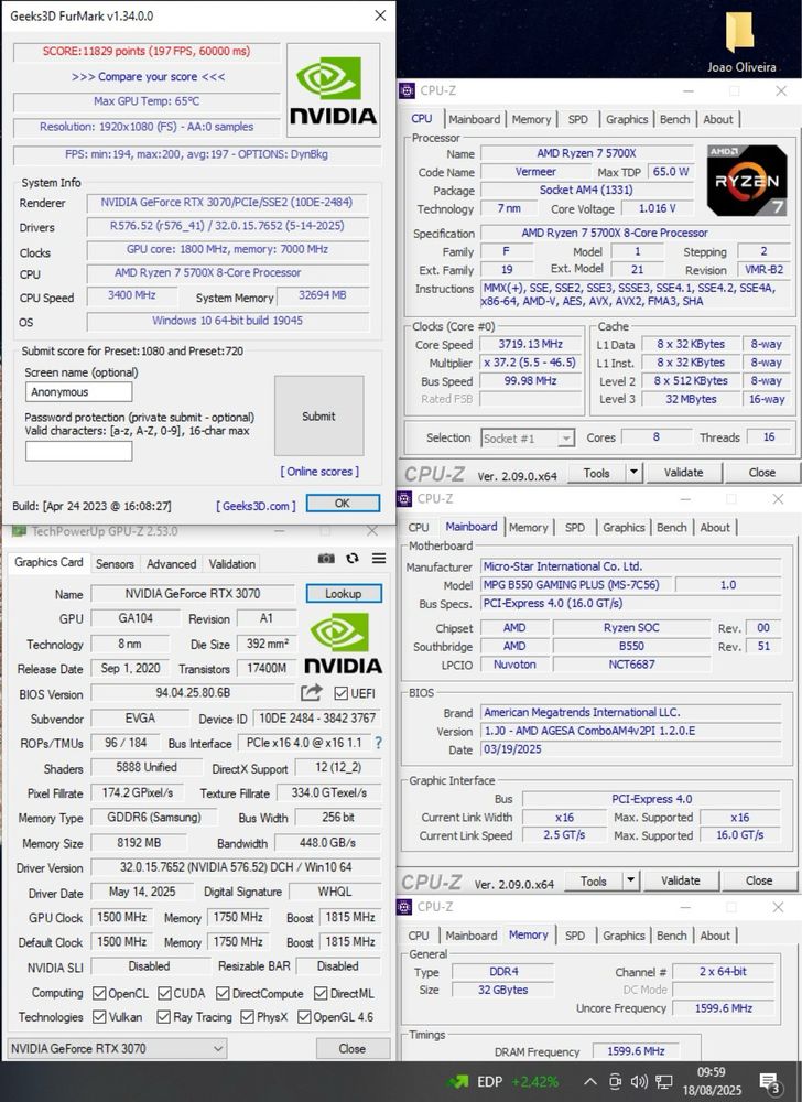 Pc gamer - Ryzen 7 5700X | RTX 3070 | 32GB