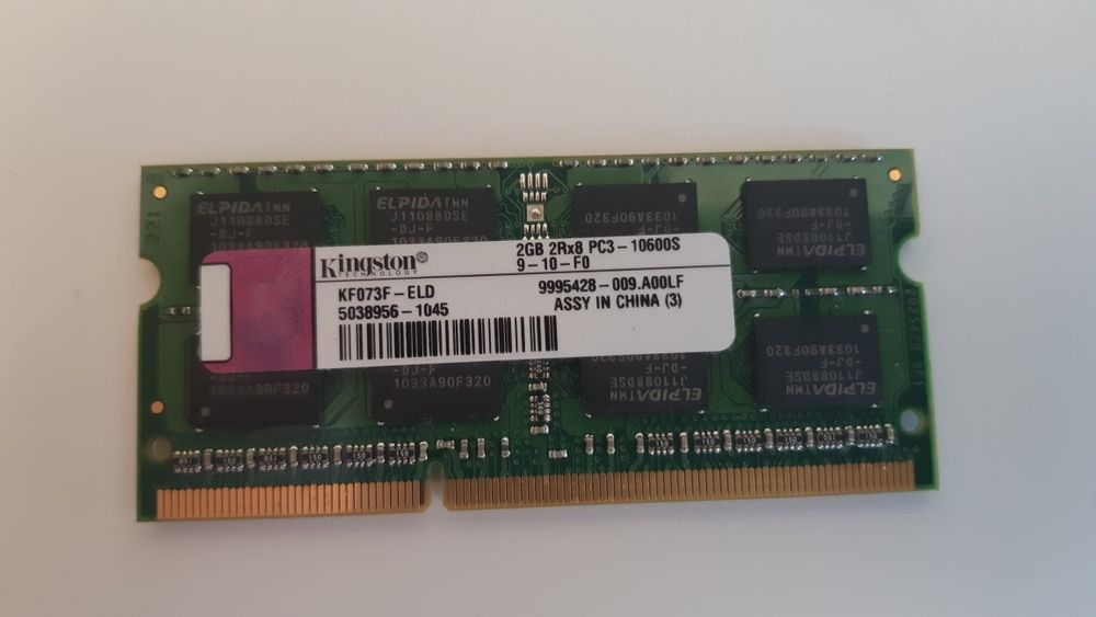 Memoria portatil kingston 4gb (2gb + 2gb) 2R8 PC3 10600S64729741312131122