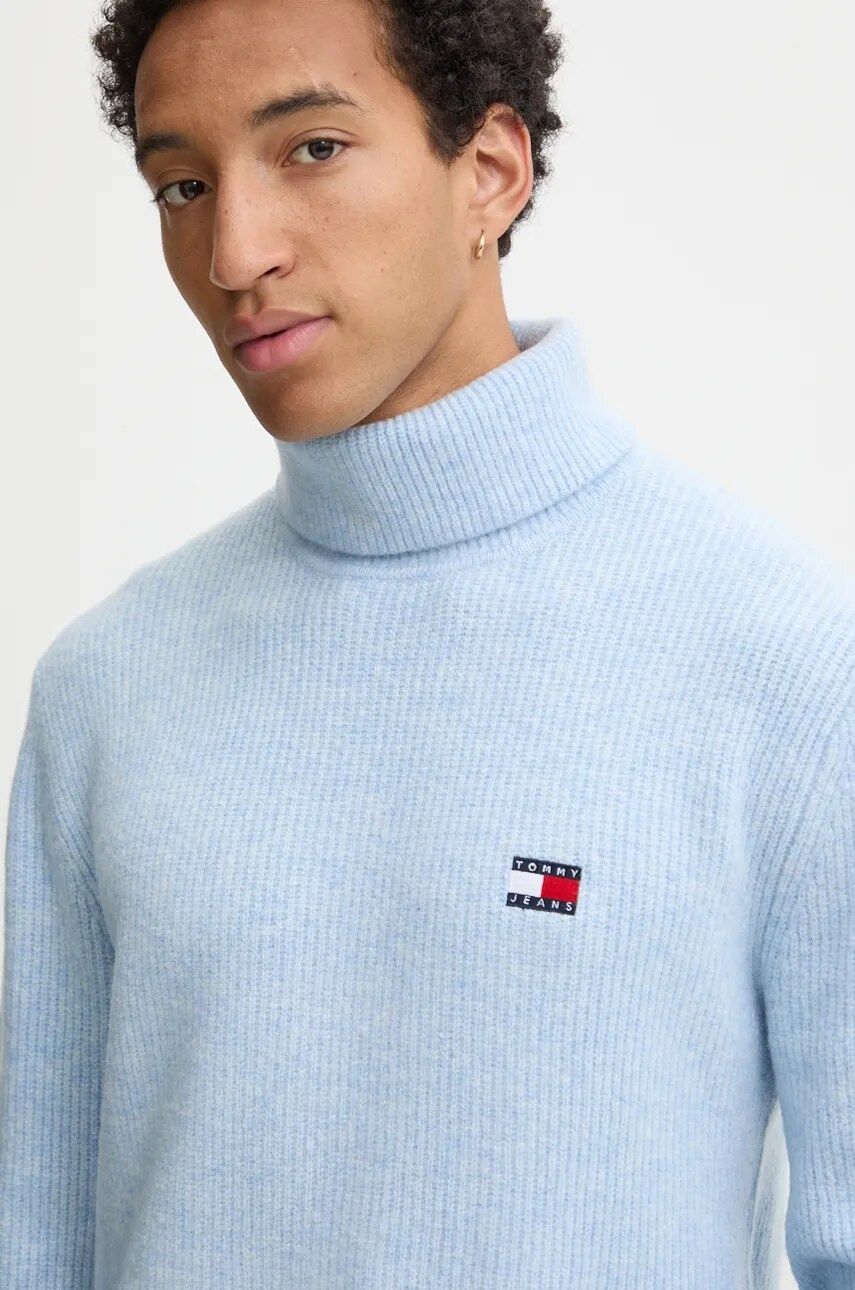 Свитер Tommy Hilfiger Jeans шерстяной мужской с горлом гольф оверсайз