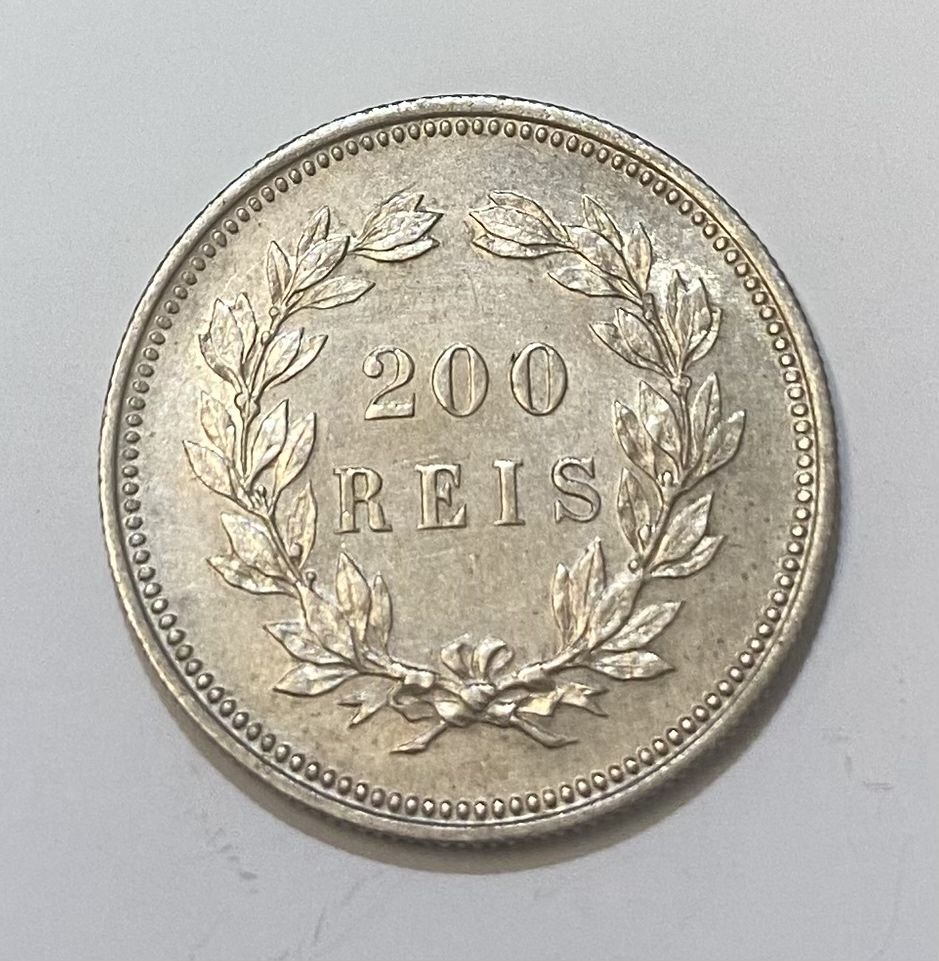 Moeda 200 Reis D CARLOS I - 1892
