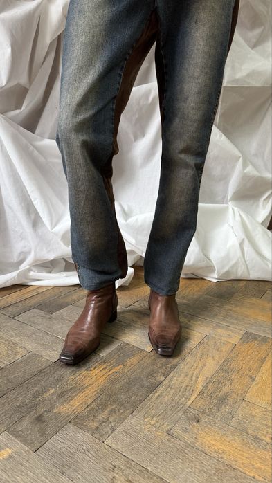 Козаки туфлі з прямим носком