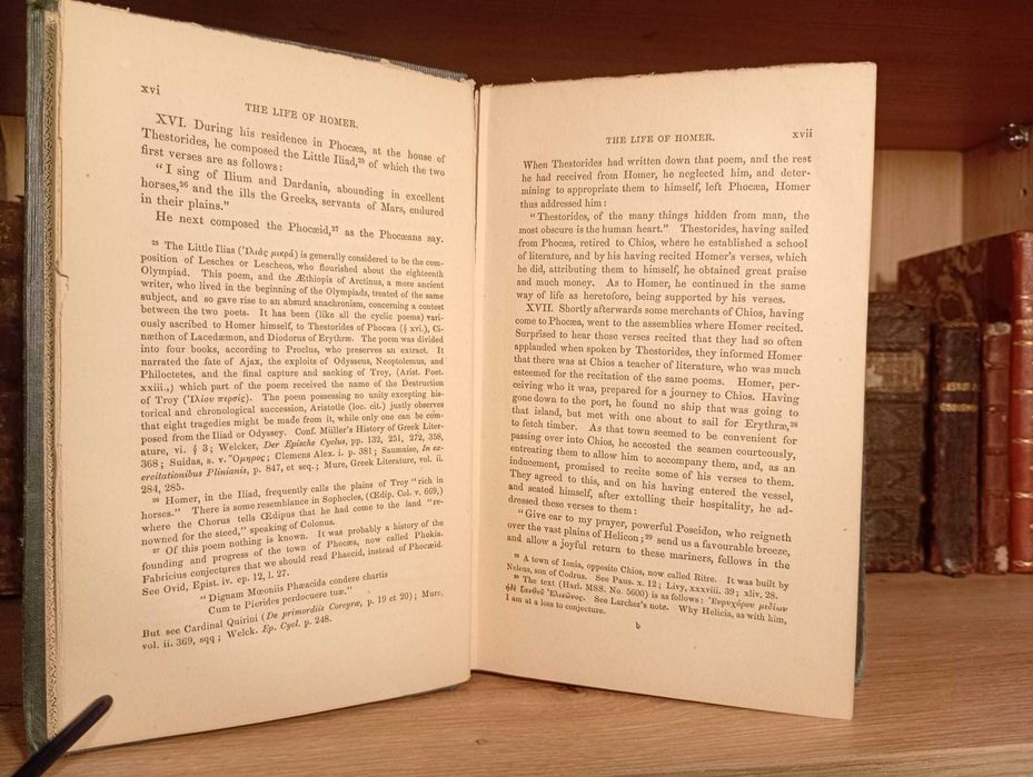 Stara Książka 1858 Homer Odyseja, Hymny i Epigramy - Grecja - Londyn