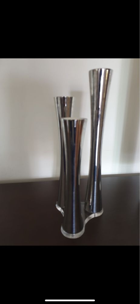 Castiçal triplo (separável) - Liga Alumínio-Prata