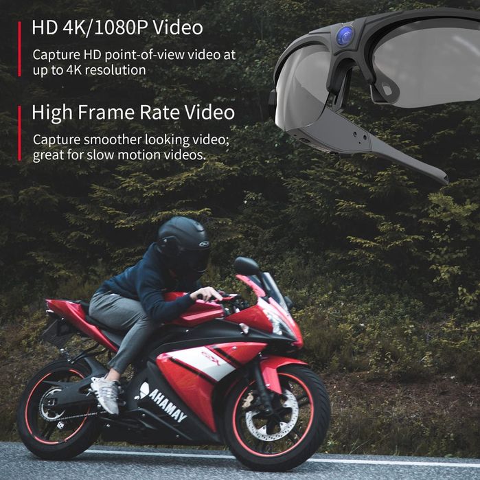 Óculos de sol Esporte HD 4K Gravação de vídeo Óculos DVR com proteção