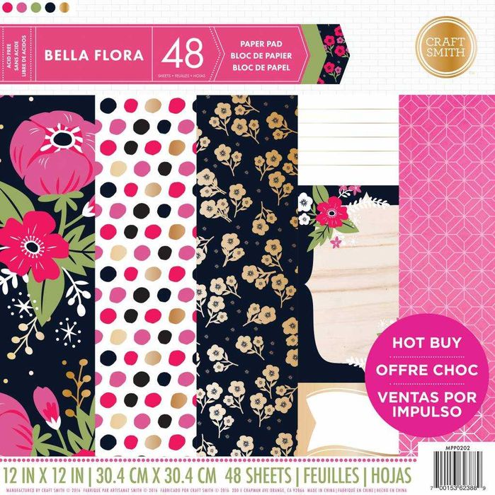 Bloco de papel Bella Flora scrapbooking