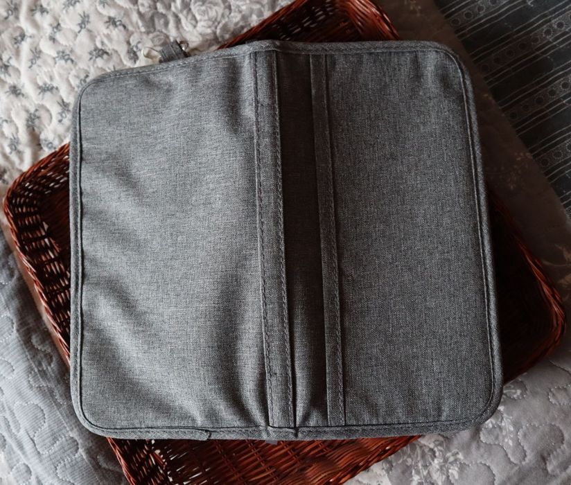 Барсетка-клатч текстильна сірого кольору