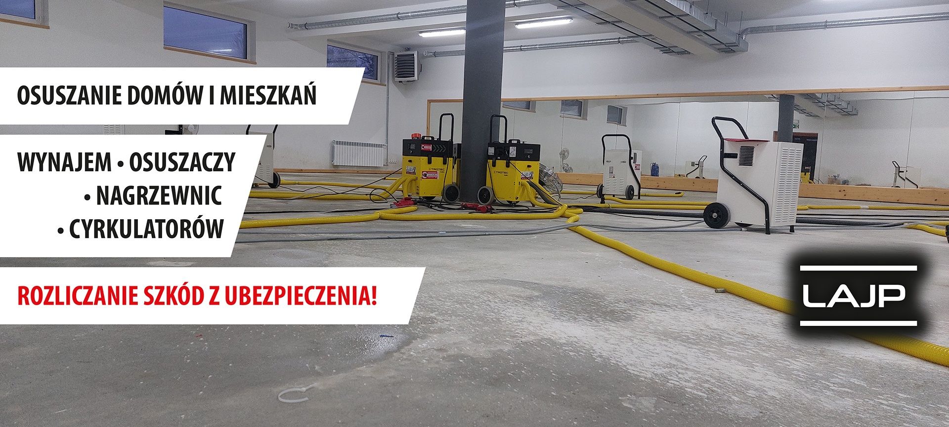 Wynajem Osuszacz powietrza wydajność 52l/24h osuszanie po zalaniu