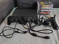 Konsola PS3 2 pady kontroler ruchu kamerka zestaw gier kable