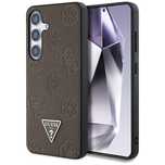 Etui Guess Grained Hot Stamp Peony Pattern Triangle Logo MagSafe na Sa