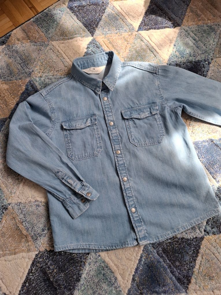 Koszula chłopięca jeansowa H&M 128