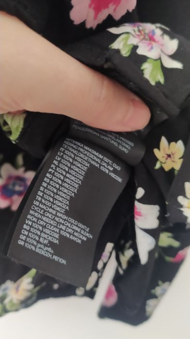 H&M koszula kwiaty oversize wiskoza 32 34 36