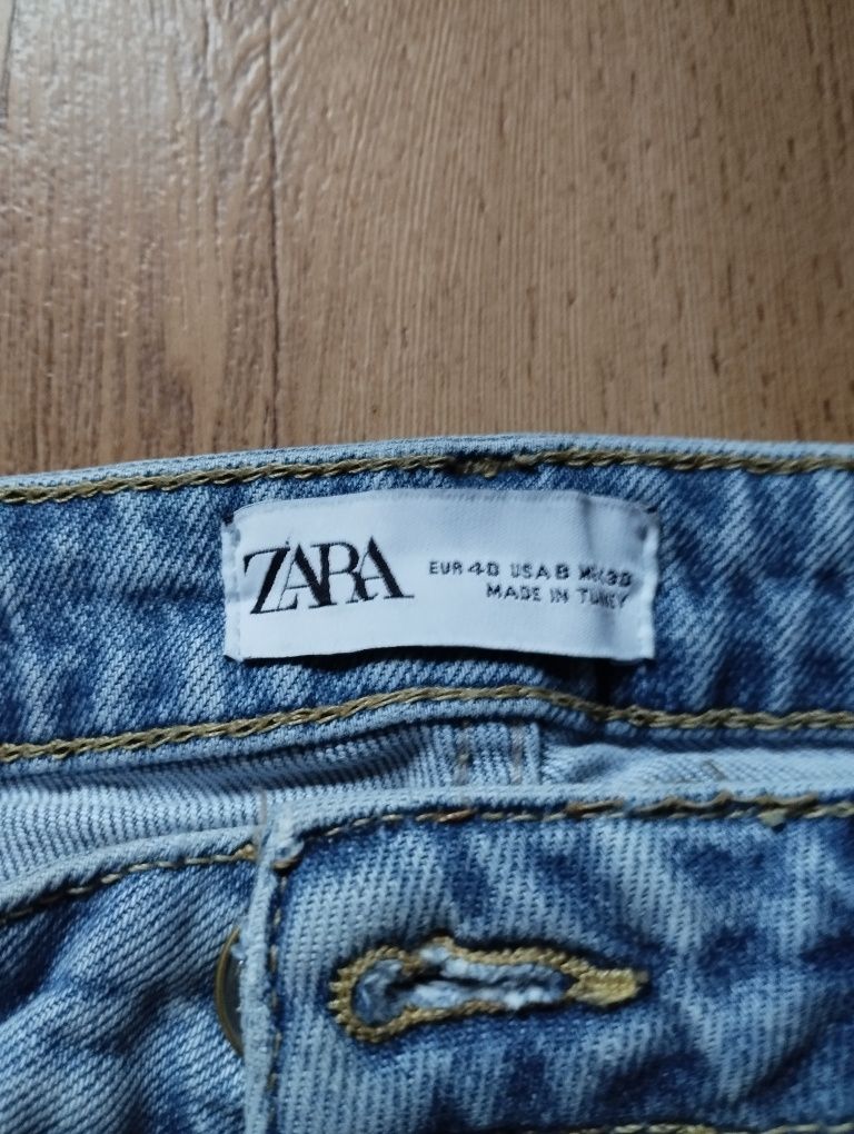 Zara 40 Jeansy dżinsy wysoki stan proste nogawki