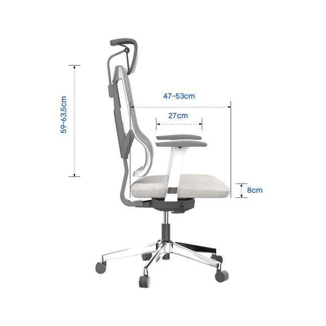 Ergonomiczne Krzesło z 8-stopniową Regulacją Wysokości Oparcia (BS6)