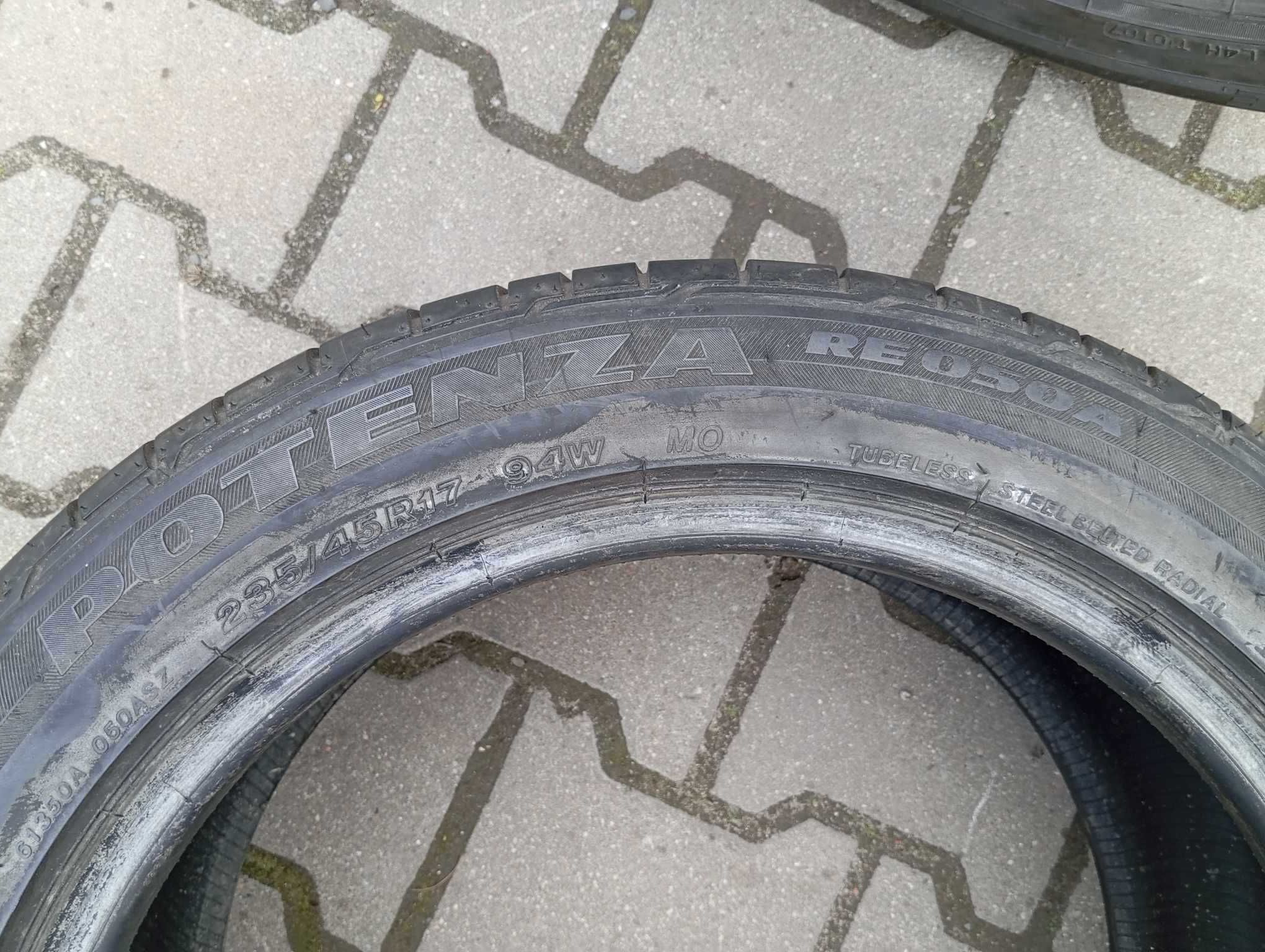 2x 235/45R17 94W Bridgestone Potenza RE050A MO Lato Używane FV Siedlce