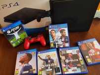 Playstation 4 (500 GB) + pad + 6 gier