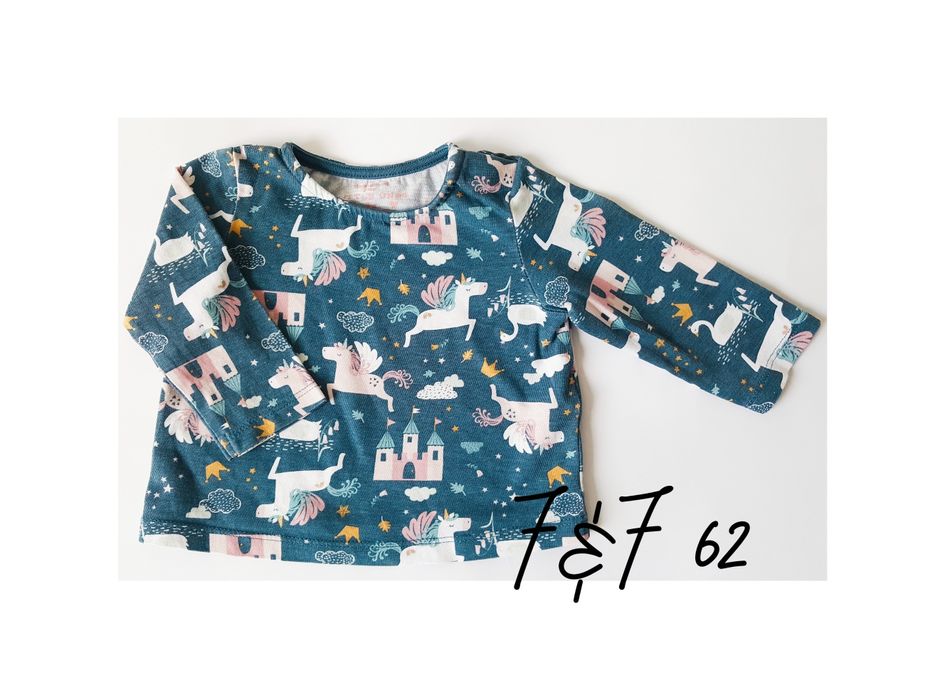 F&F Bluzeczka niemowlęca bluzka 62 unicorn jednorożce