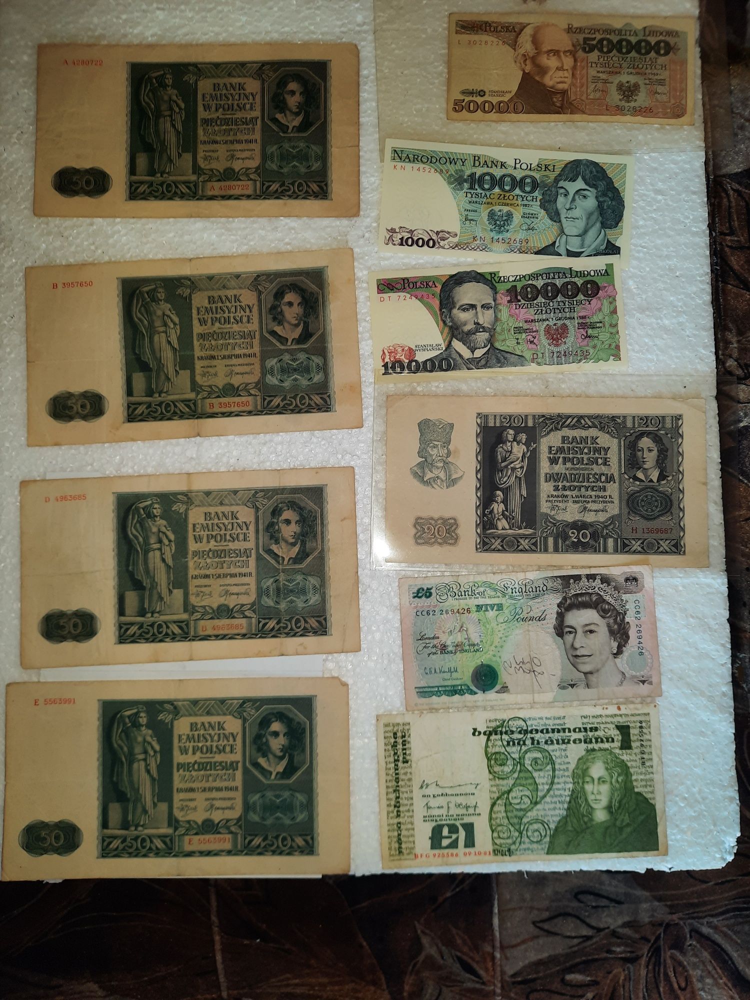 Sprzedam banknoty lata przedwojenne prl