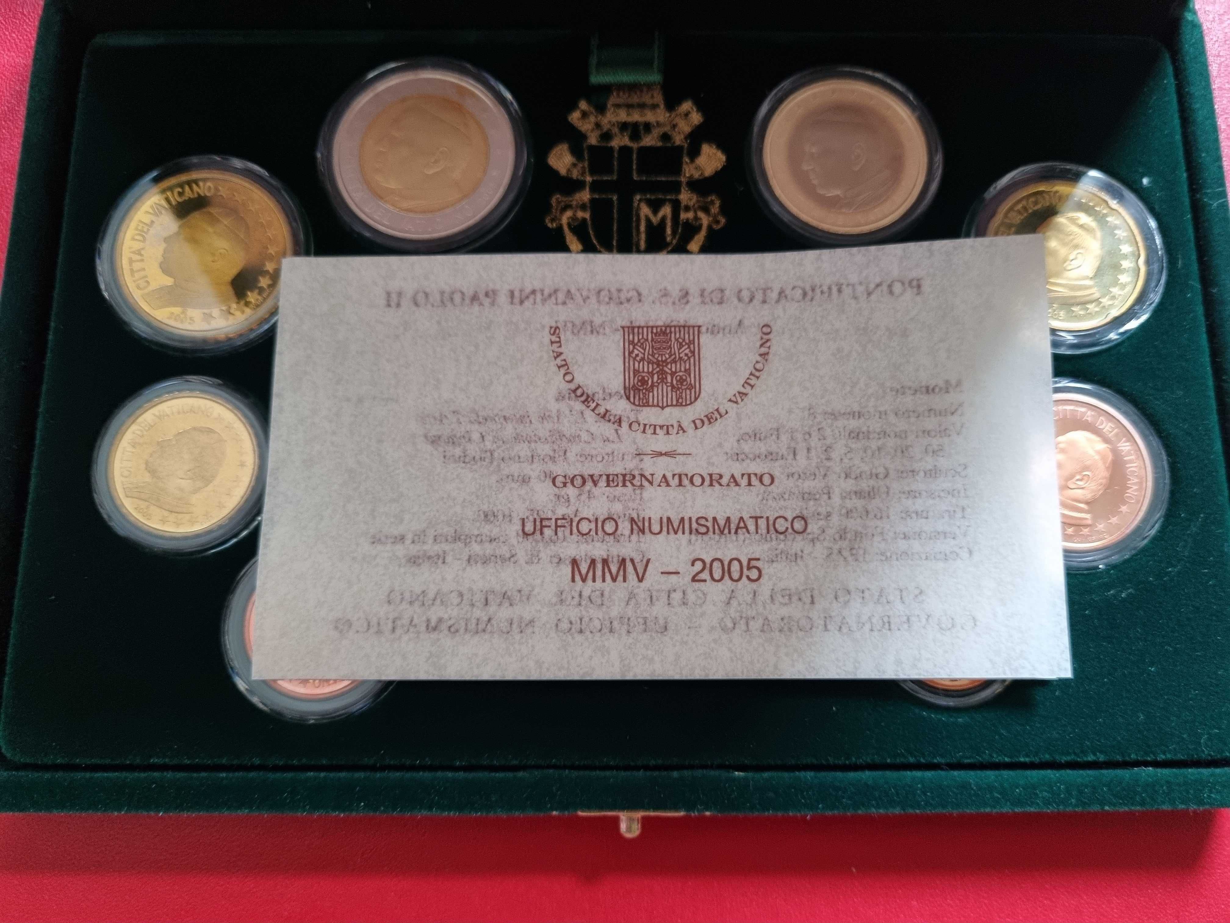 Watykan UNC Zestaw Euro Medal Ag Srebro Medal 2005 PROOF