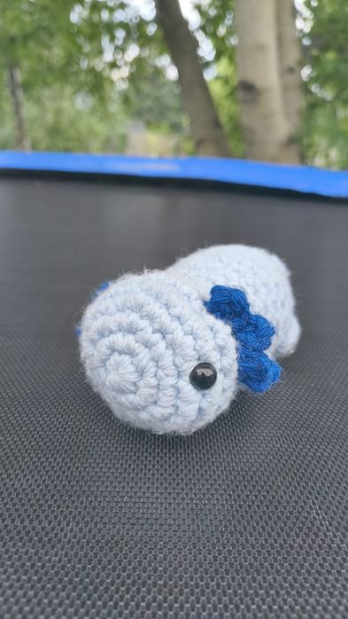 Błękitny aksolotl- ręcznie robiona szydełkowana maskotka (amigurumi)