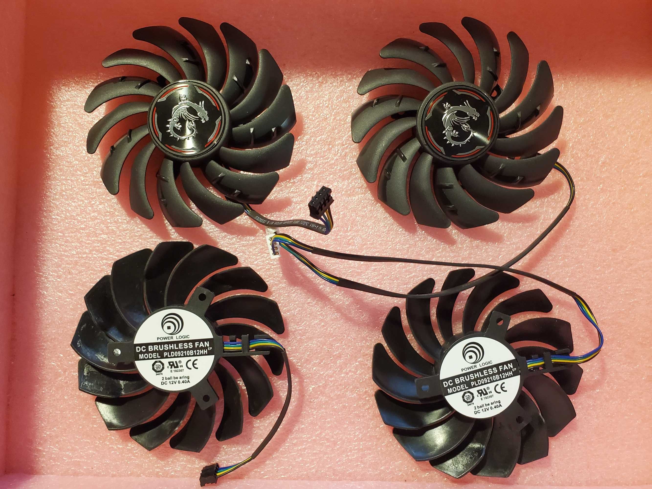 Вентилятор PowerLogic для MSI PLD09210S12HH (PLD09210B12HH) 86 мм 2шт