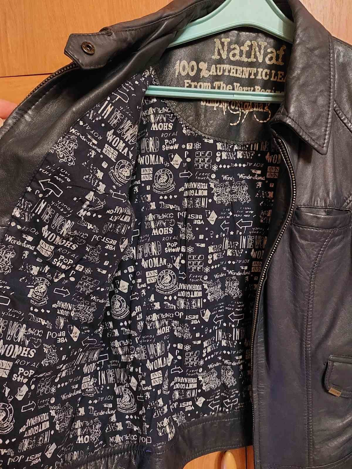 Женская брендовая кожаная куртка NaFNaF