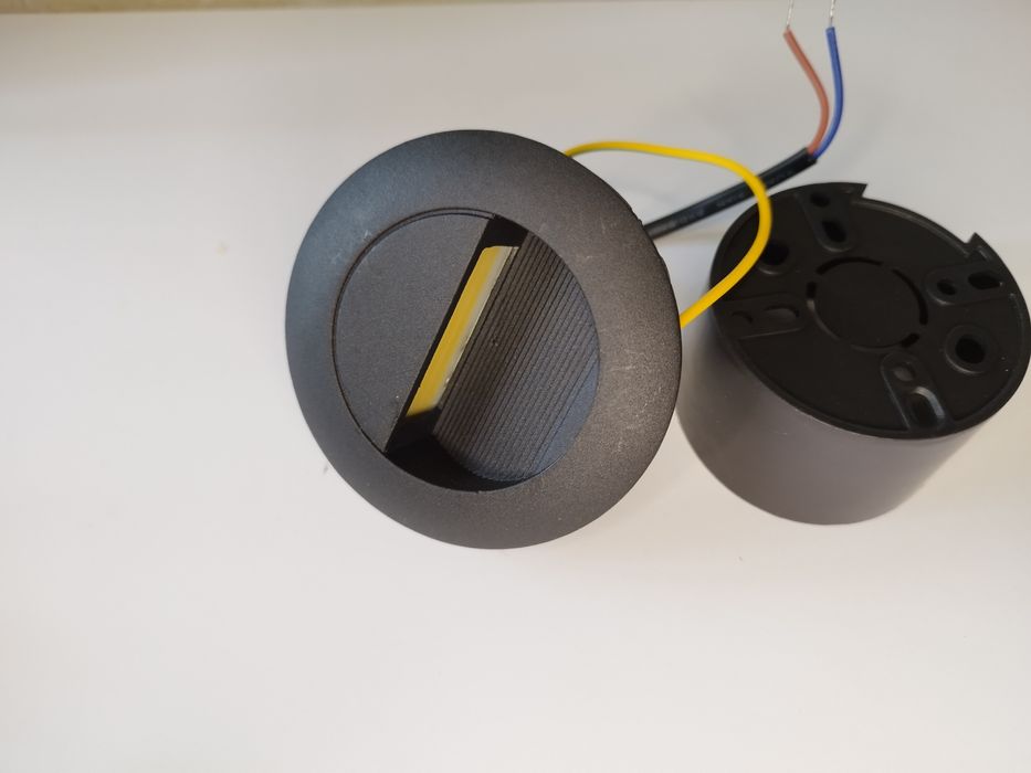 Oświetlenie schodowe, zewnętrzne, okrągłe, kinkiety 3W, zewnętrzne, oś