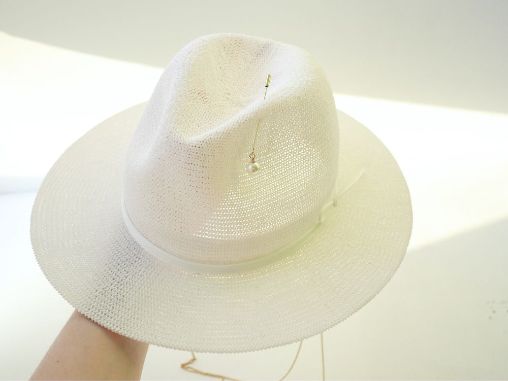 Шляпа федора білий капелюх літній