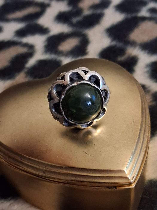 Stary srebrny pierścionek warmet