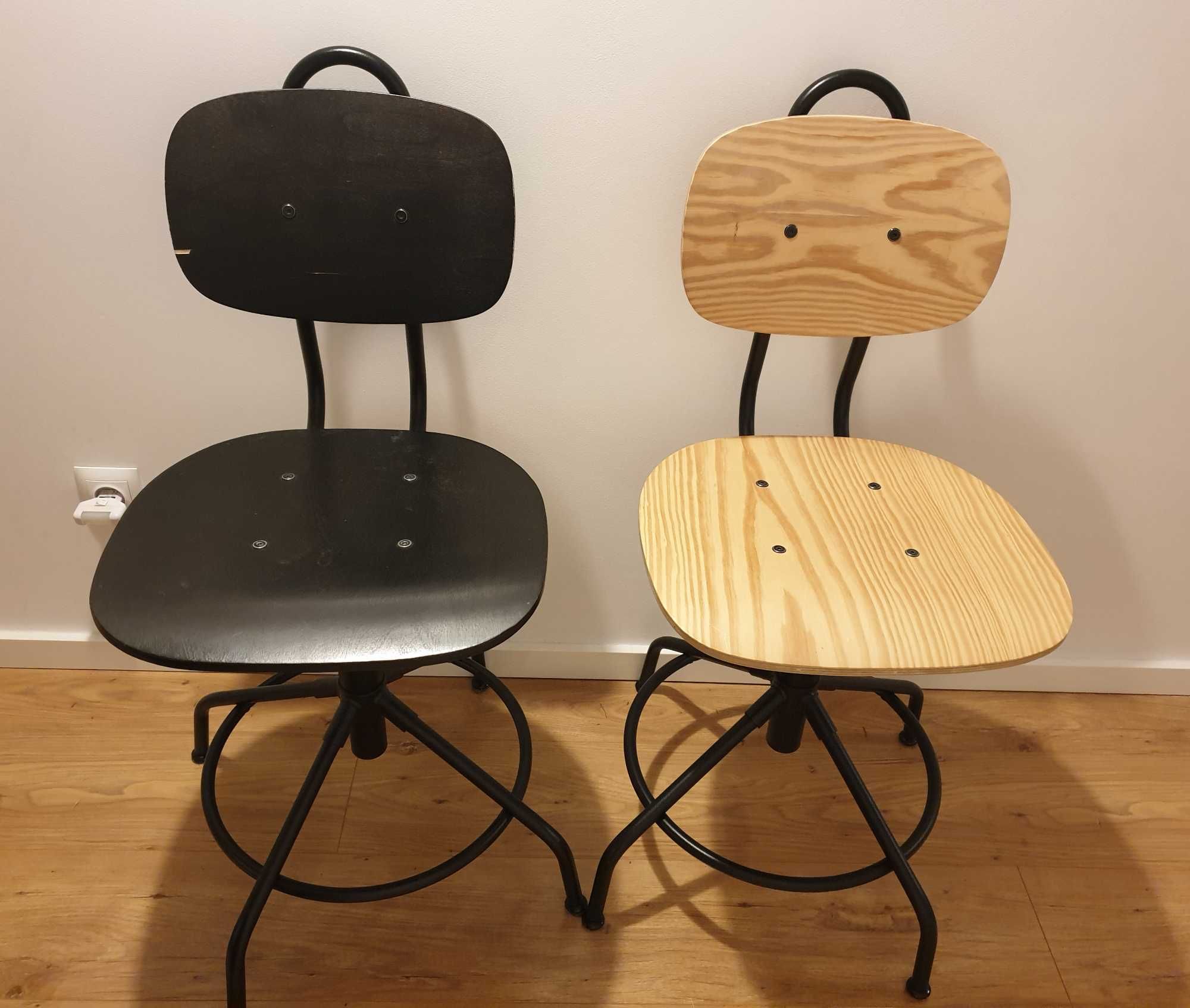 Krzeslo biurowe obrotowe Ikea KULLABERG drewniane fotel biurowy