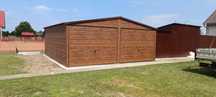 Garaż blaszany 6x6 orzech  mat panel t20