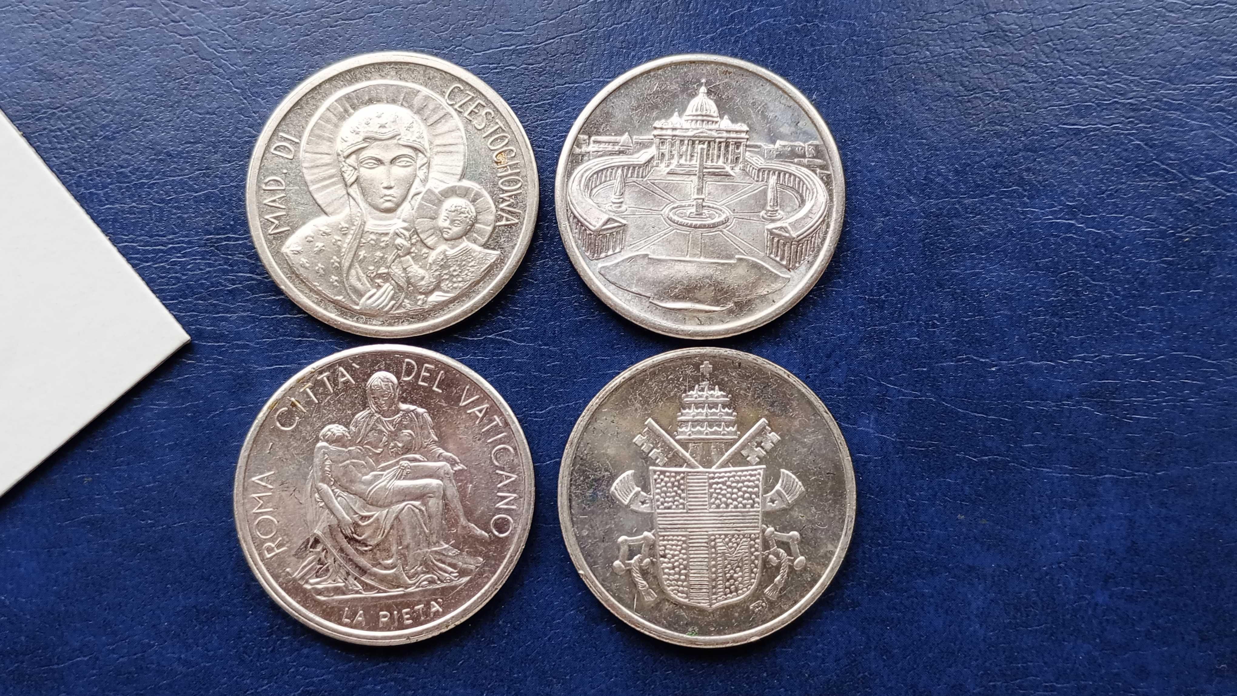 Stare monety Watykan medale Jan Paweł II 4 sztuki każdy inny