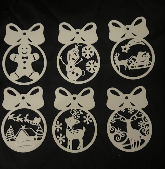 6 Bolas de Natal 2D decorativas