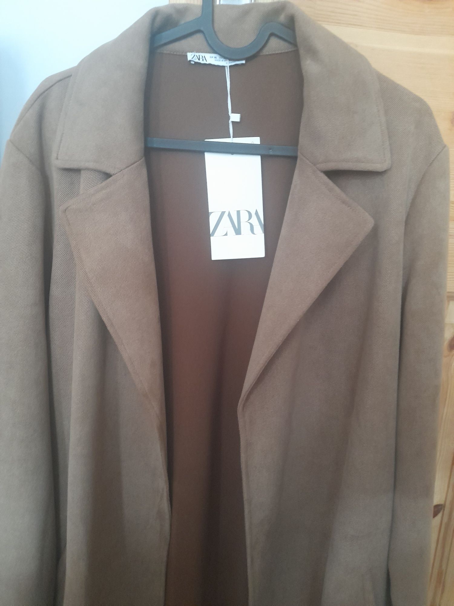 Nowy plaszcz zara XL ala zamsz camel