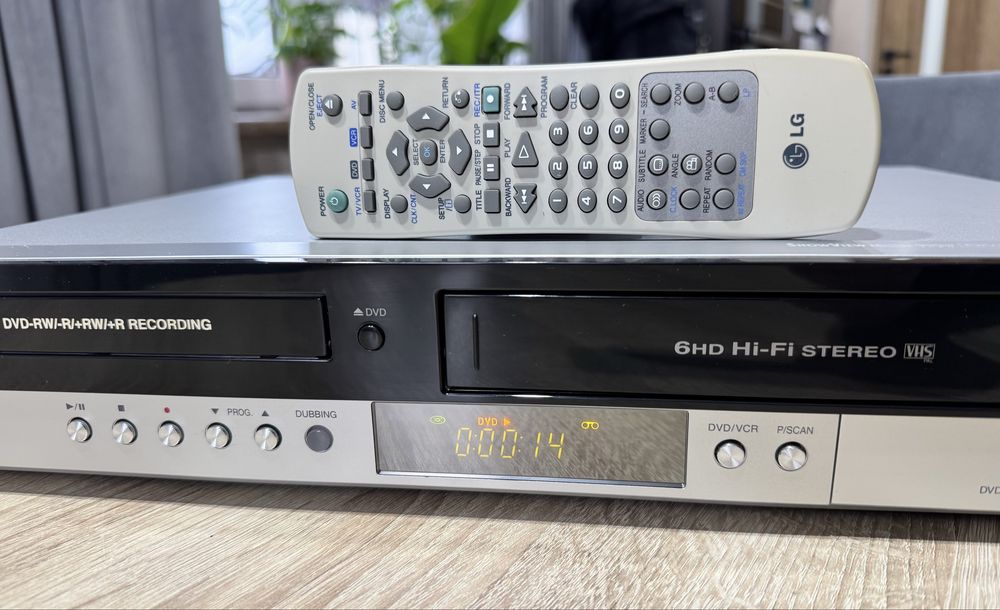 LG RC185 #Nagrywarka DVD VHS #6HD #Hi-Fi Stereo #DV-in #DivX #Pilot