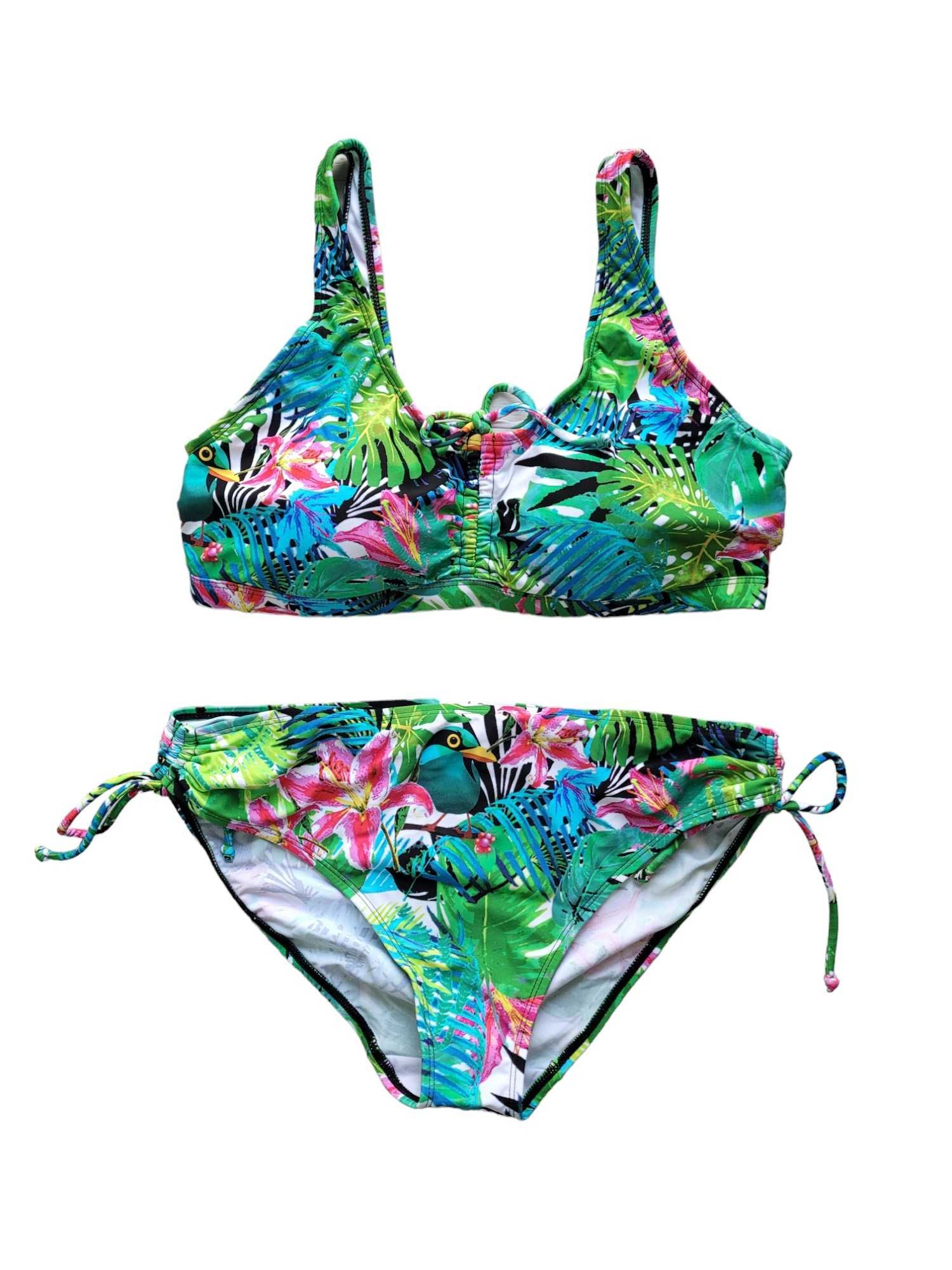 Nowy strój kostium kąpielowy 42,XL bikini liście komplet BonPrix