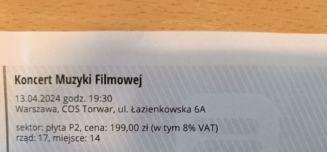 Bilet na Koncert Muzyki Filmowej