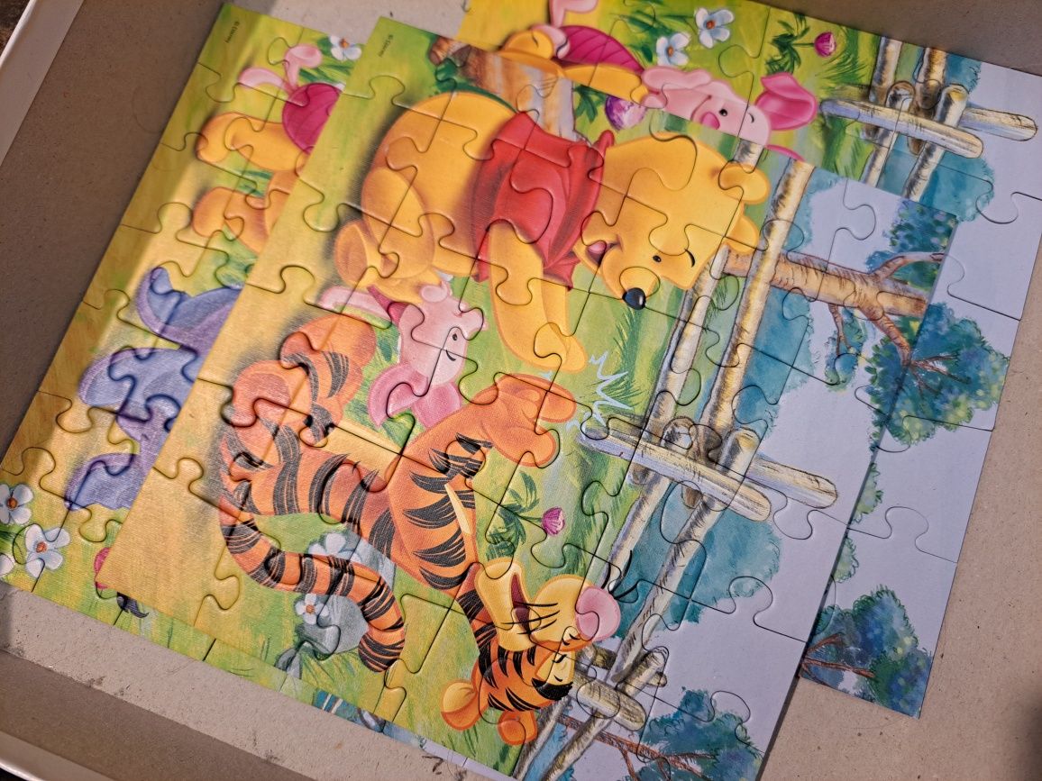 puzzle duży zestaw 14 box kompletów dla dzieci + gra spuzzle