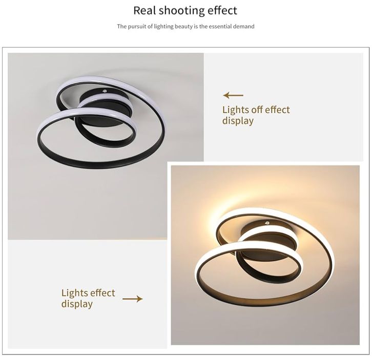 Lampa Sufitowa Led Kreatywna Nowoczesna Czarna 3000K